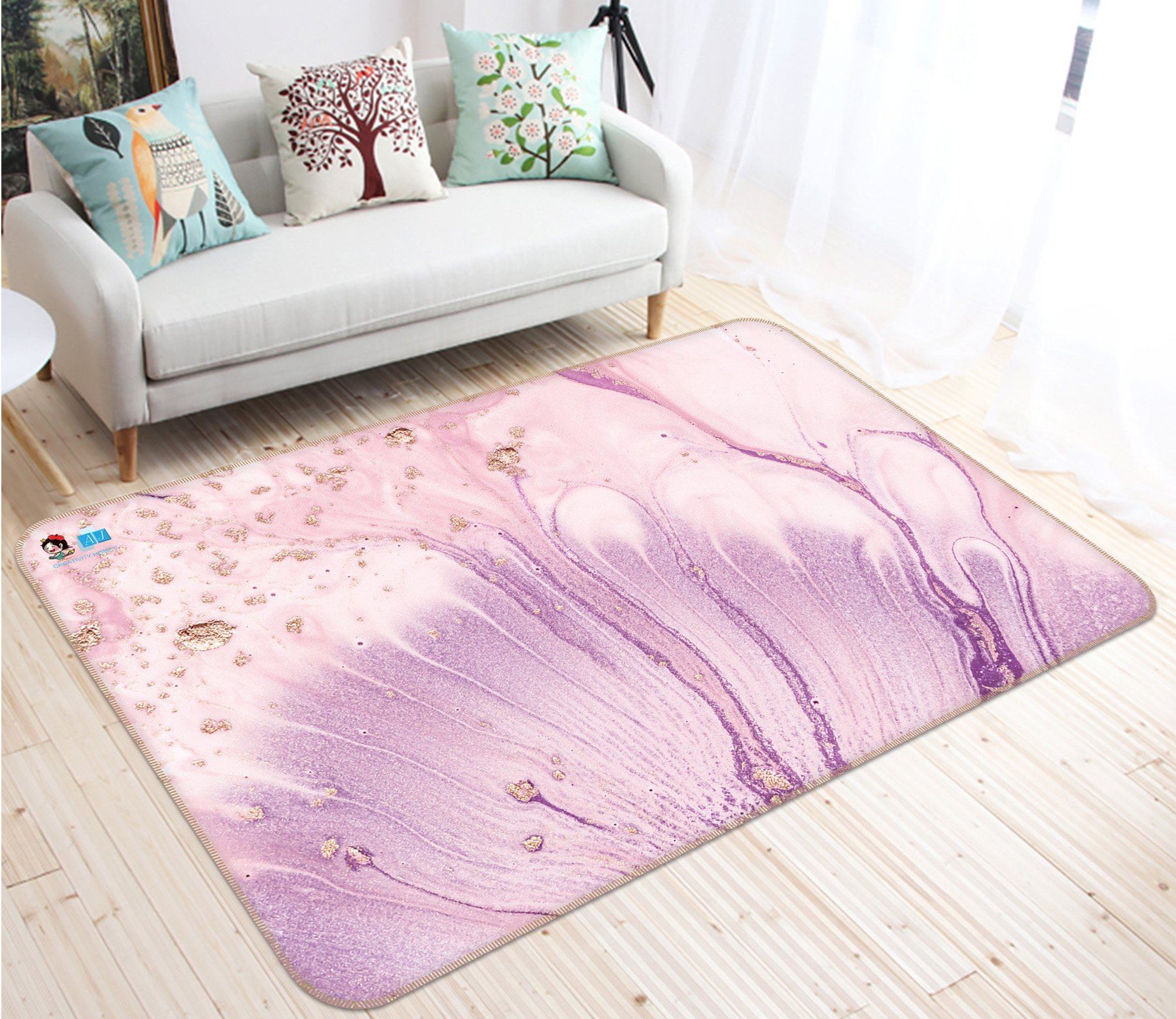 3D Purple Flower Pattern 468 Non Slip Rug Mat Mat AJ Creativity Home 