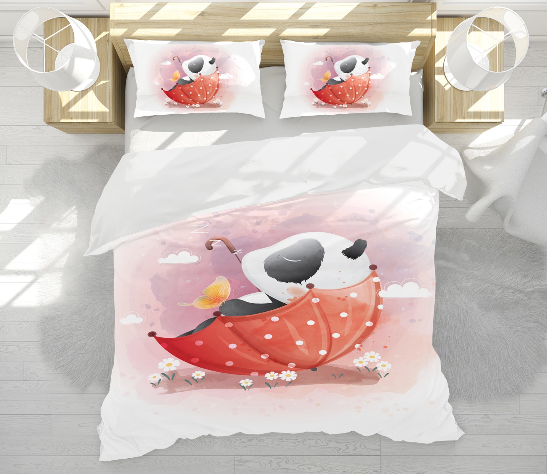 3D Umbrella Panda 58221 Bed Pillowcases Quilt