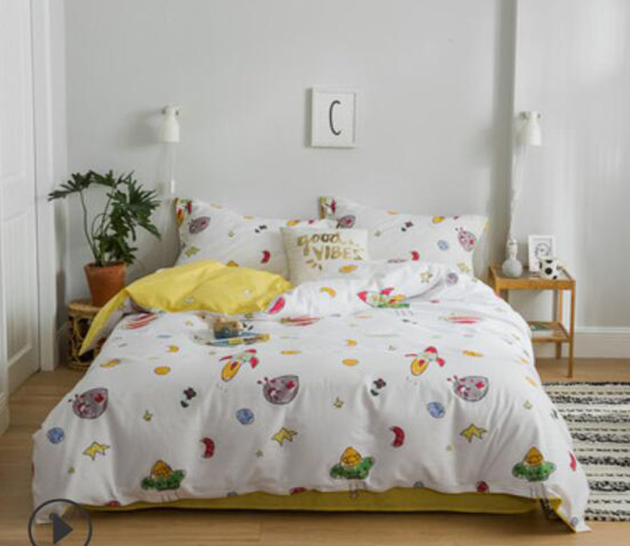 3D Cartoon Rocket Stars 14080 Bed Pillowcases Quilt