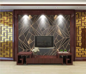 3D Golden Lines 1650 Wall Murals Wallpaper AJ Wallpaper 2 