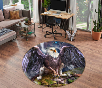 3D Eagle Wings 8394 Ruth Thompson Rug Round Non Slip Rug Mat