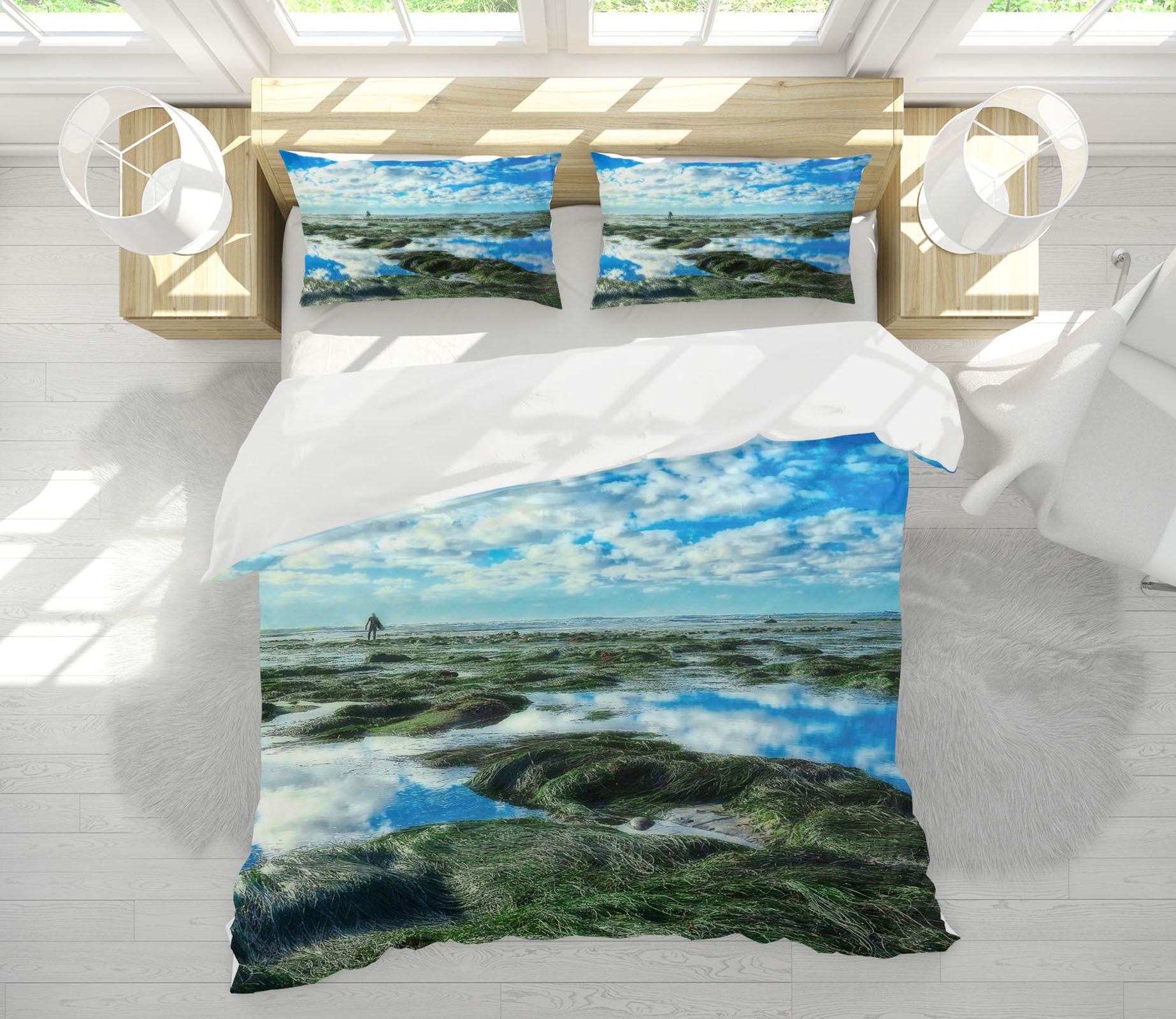 3D Sky Shadow Grass 8685 Kathy Barefield Bedding Bed Pillowcases Quilt