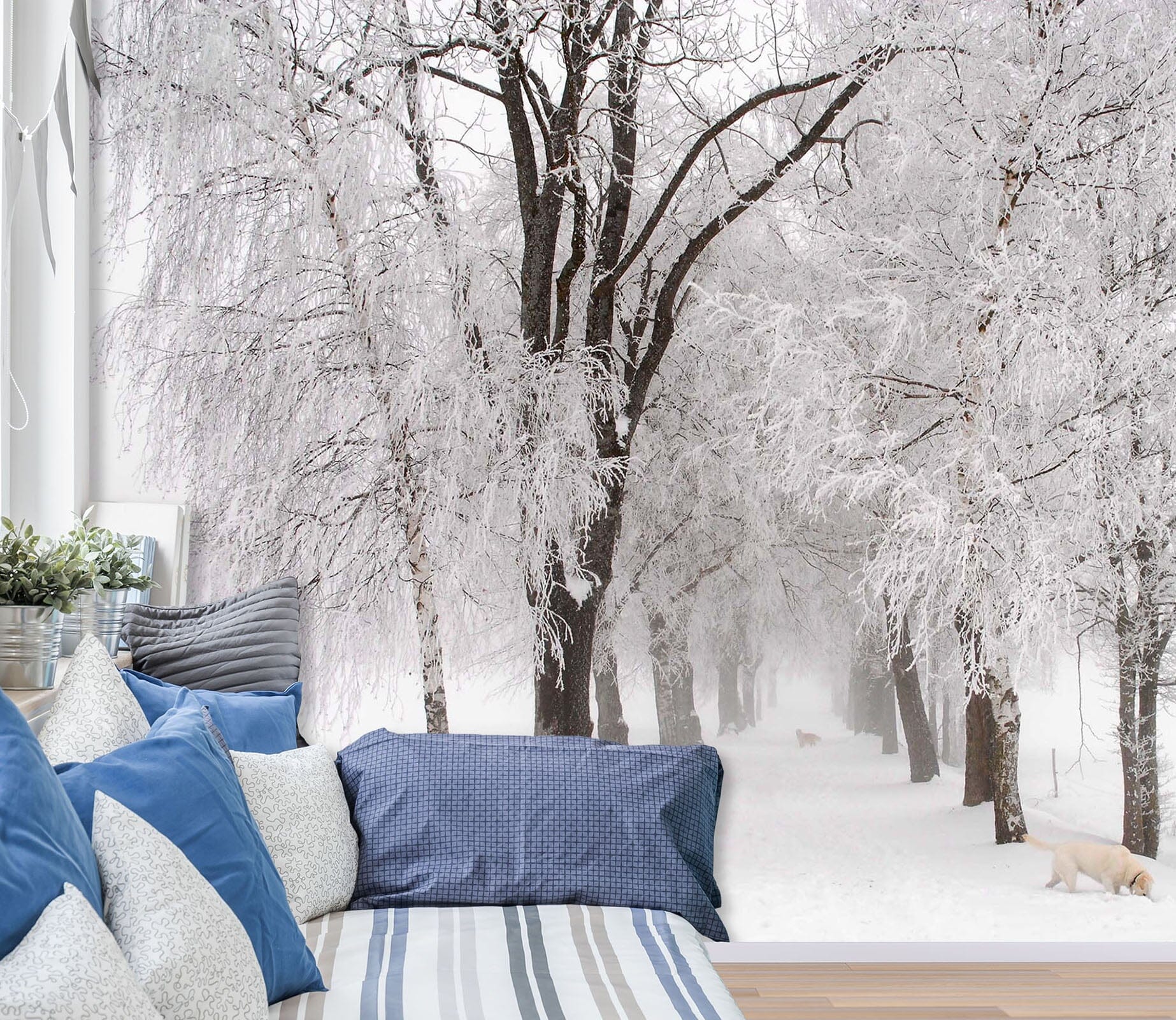 3D Snow Forest White 029 Wall Murals Wallpaper AJ Wallpaper 2 