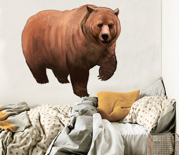 3D Brown Bear Lifting Leg 070 Animals Wall Stickers Wallpaper AJ Wallpaper 