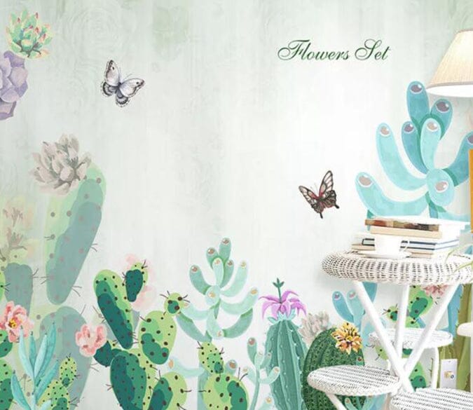 3D Butterfly Plant 1460 Wall Murals Wallpaper AJ Wallpaper 2 