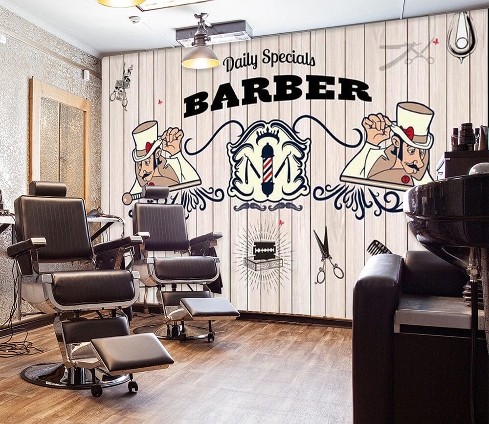 3D Cute Shape 1411 Barber Shop Wall Murals Wallpaper AJ Wallpaper 2 