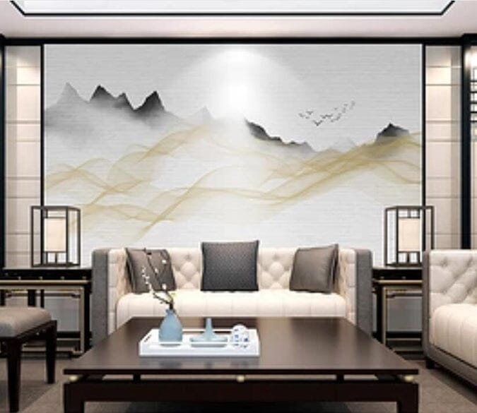 3D Golden Lines 1617 Wall Murals Wallpaper AJ Wallpaper 2 