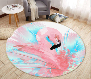 3D Flamingo 29089 Round Non Slip Rug Mat