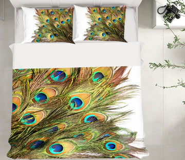 3D Peacock Feather 15076 Bed Pillowcases Quilt
