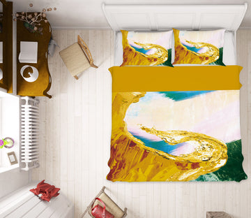 3D Golden Pattern 16023 Bed Pillowcases Quilt