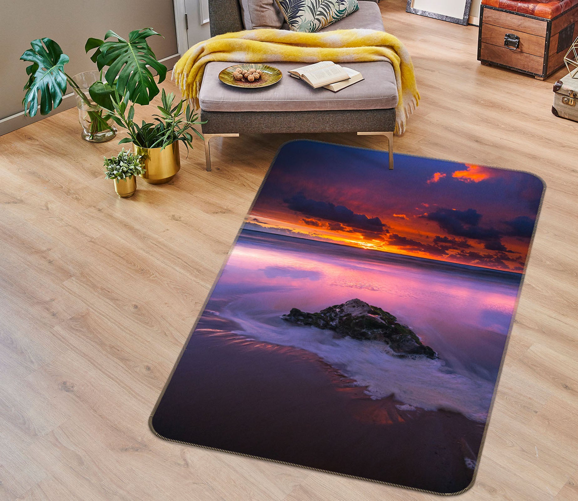 3D Seaside Stone 29229 Non Slip Rug Mat