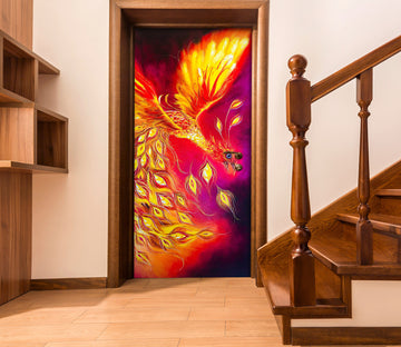 3D Red Phoenix 3133 Skromova Marina Door Mural