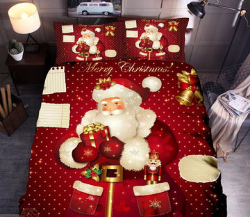 3D Santa Claus 45217 Christmas Quilt Duvet Cover Xmas Bed Pillowcases