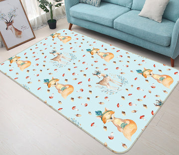 3D Fox Spotted Deer 128 Uta Naumann Rug Non Slip Rug Mat