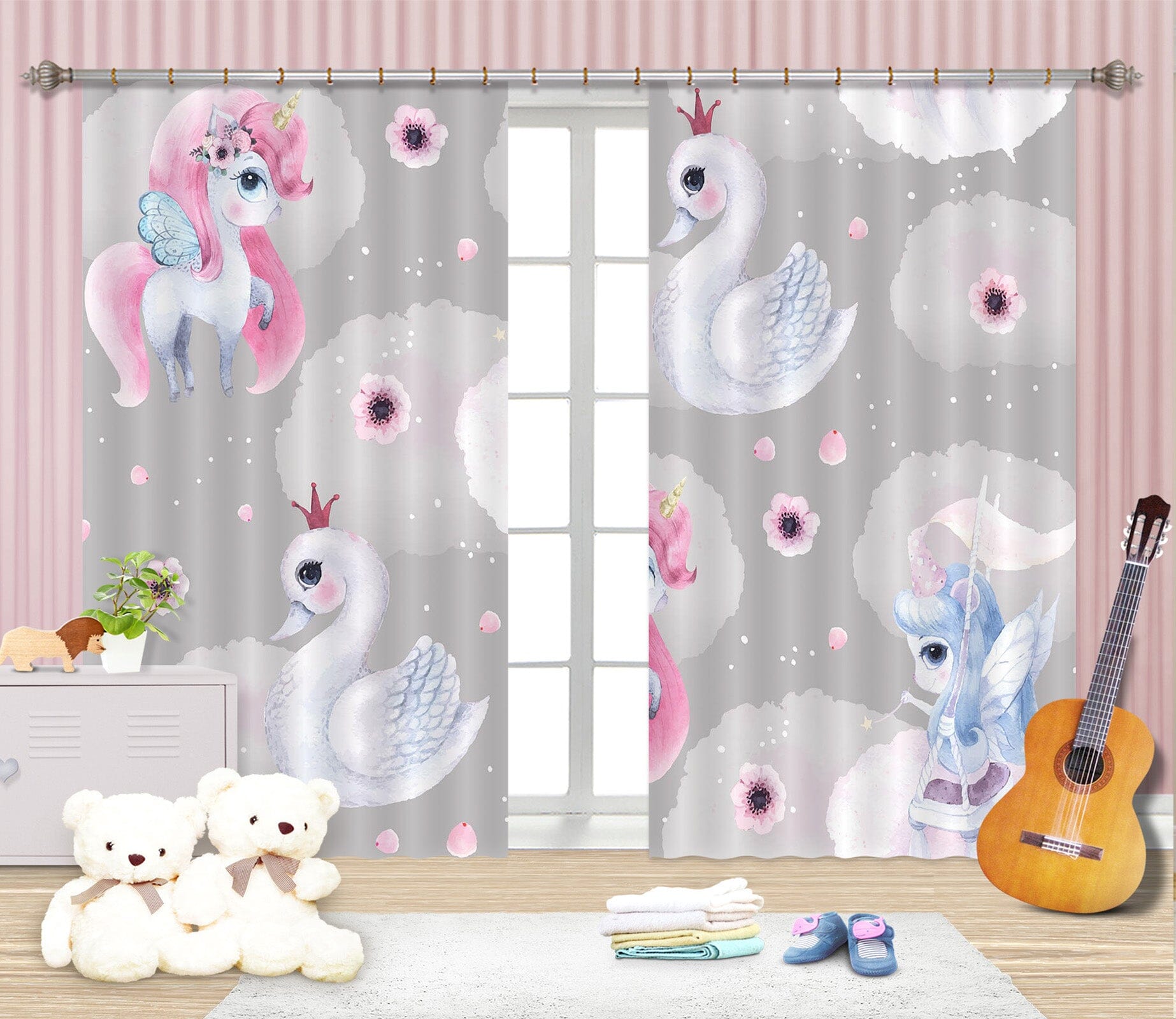 3D Cute Animal 791 Curtains Drapes Wallpaper AJ Wallpaper 