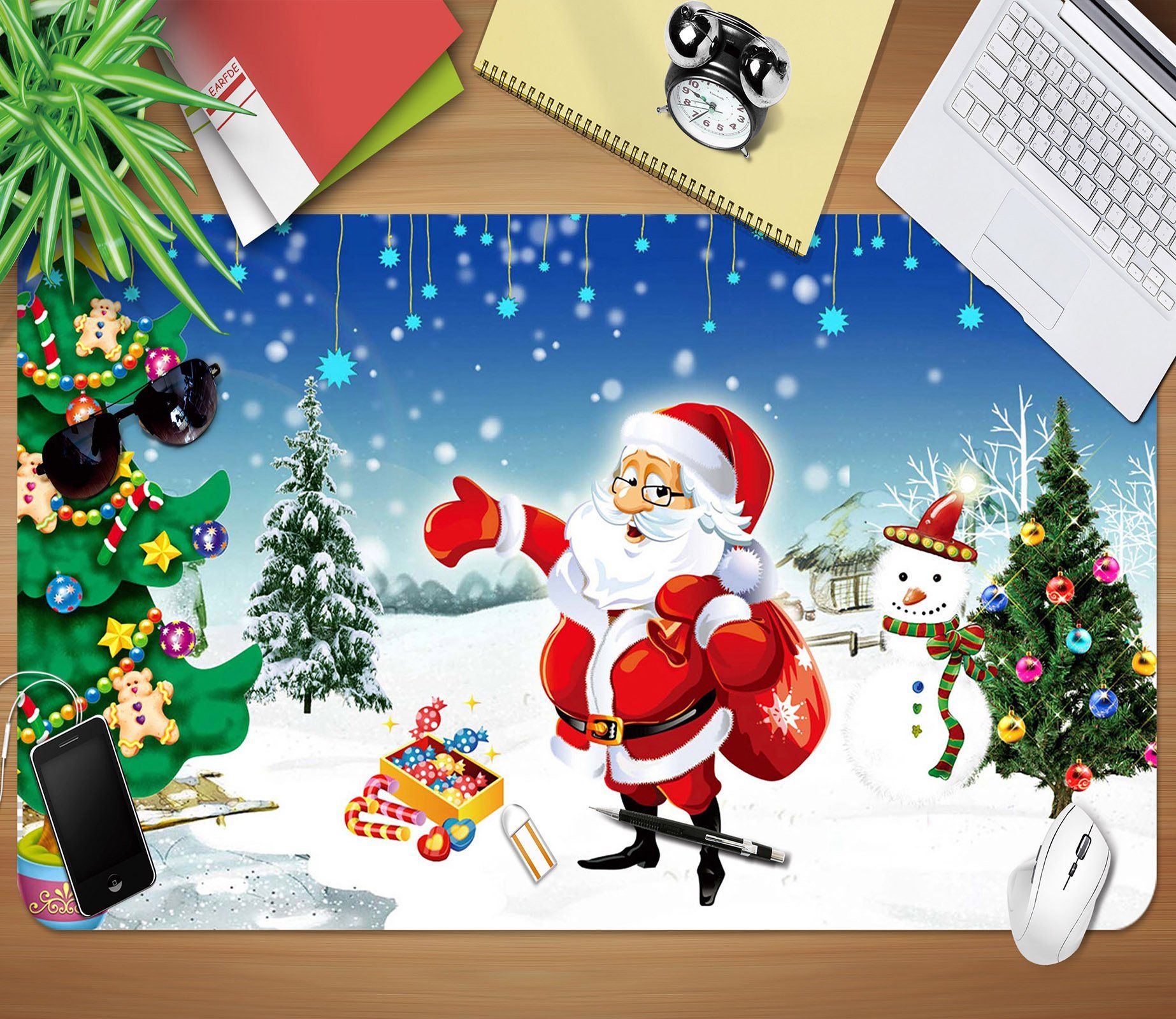 3D Heavy Snow Old Man 001 Desk Mat Mat AJ Creativity Home 