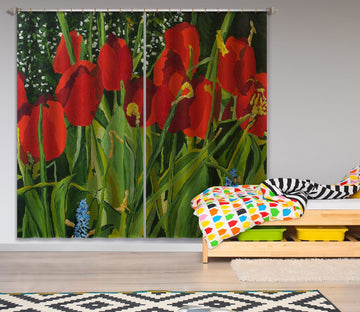 3D Red Flowers 161 Allan P. Friedlander Curtain Curtains Drapes Curtains AJ Creativity Home 