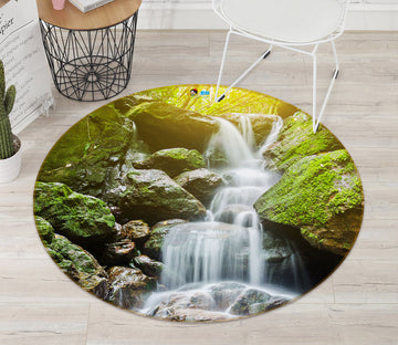 3D Waterfall 69077 Round Non Slip Rug Mat