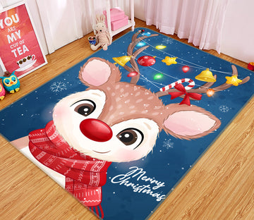 3D Deer 55120 Christmas Non Slip Rug Mat Xmas