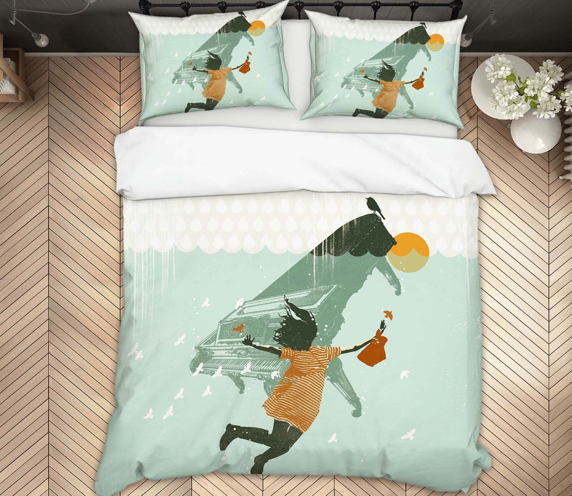 3D Swimming In Water 2119 Showdeer Bedding Bed Pillowcases Quilt Quiet Covers AJ Creativity Home 