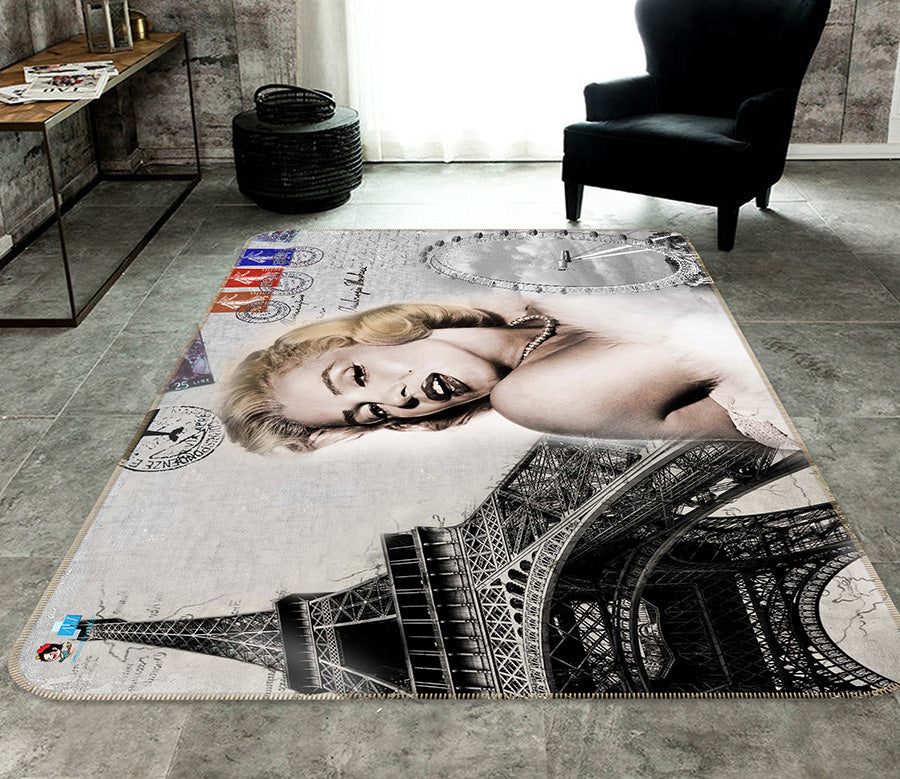 3D Marilyn Monroe Iron Tower 66110 Non Slip Rug Mat