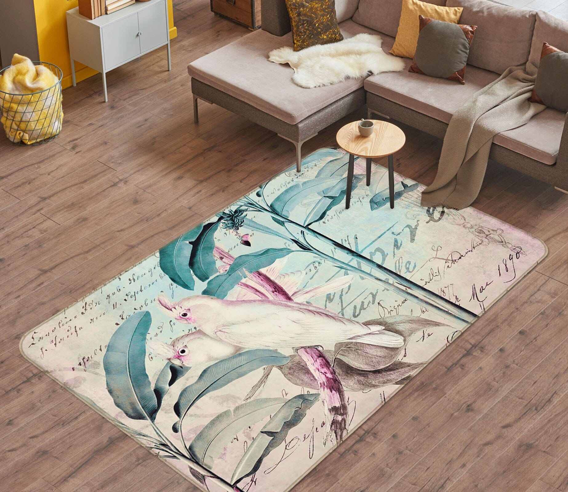 3D White Parrot 1033 Andrea haase Rug Non Slip Rug Mat Mat AJ Creativity Home 