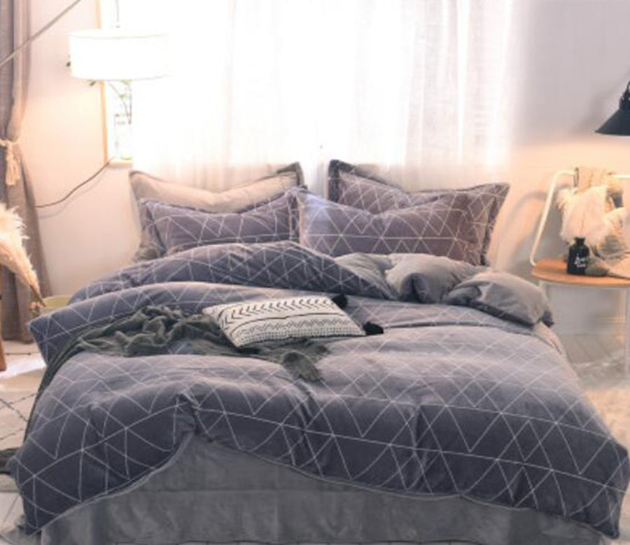 3D Dark Grey 20125 Bed Pillowcases Quilt