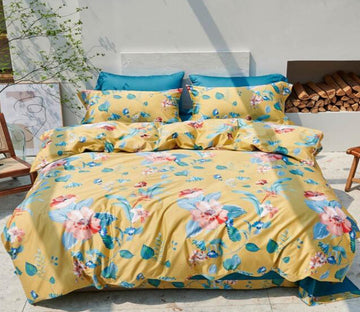 3D Yellow Background 5009 Bed Pillowcases Quilt