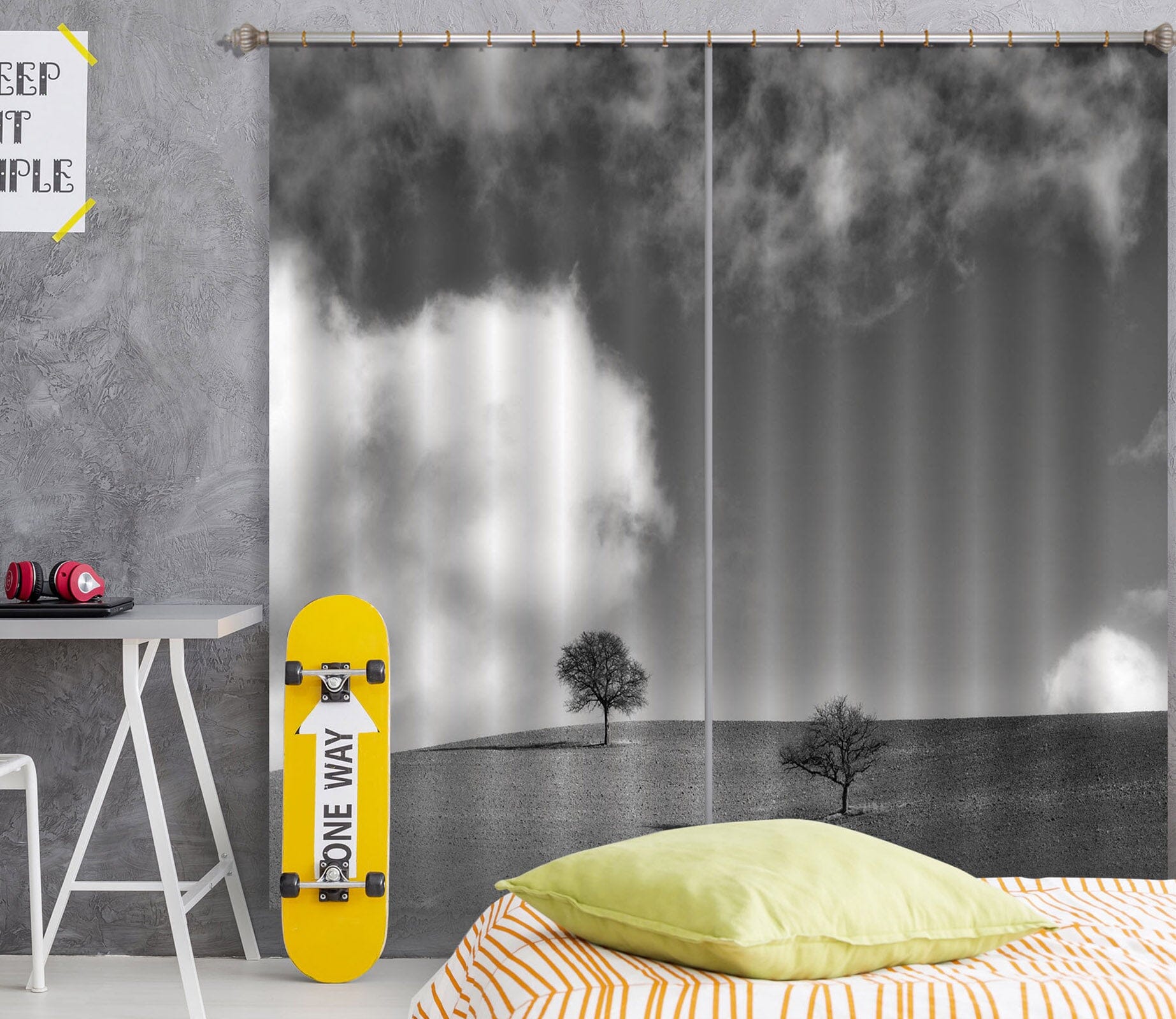 3D Little Black Tree 189 Marco Carmassi Curtain Curtains Drapes Curtains AJ Creativity Home 