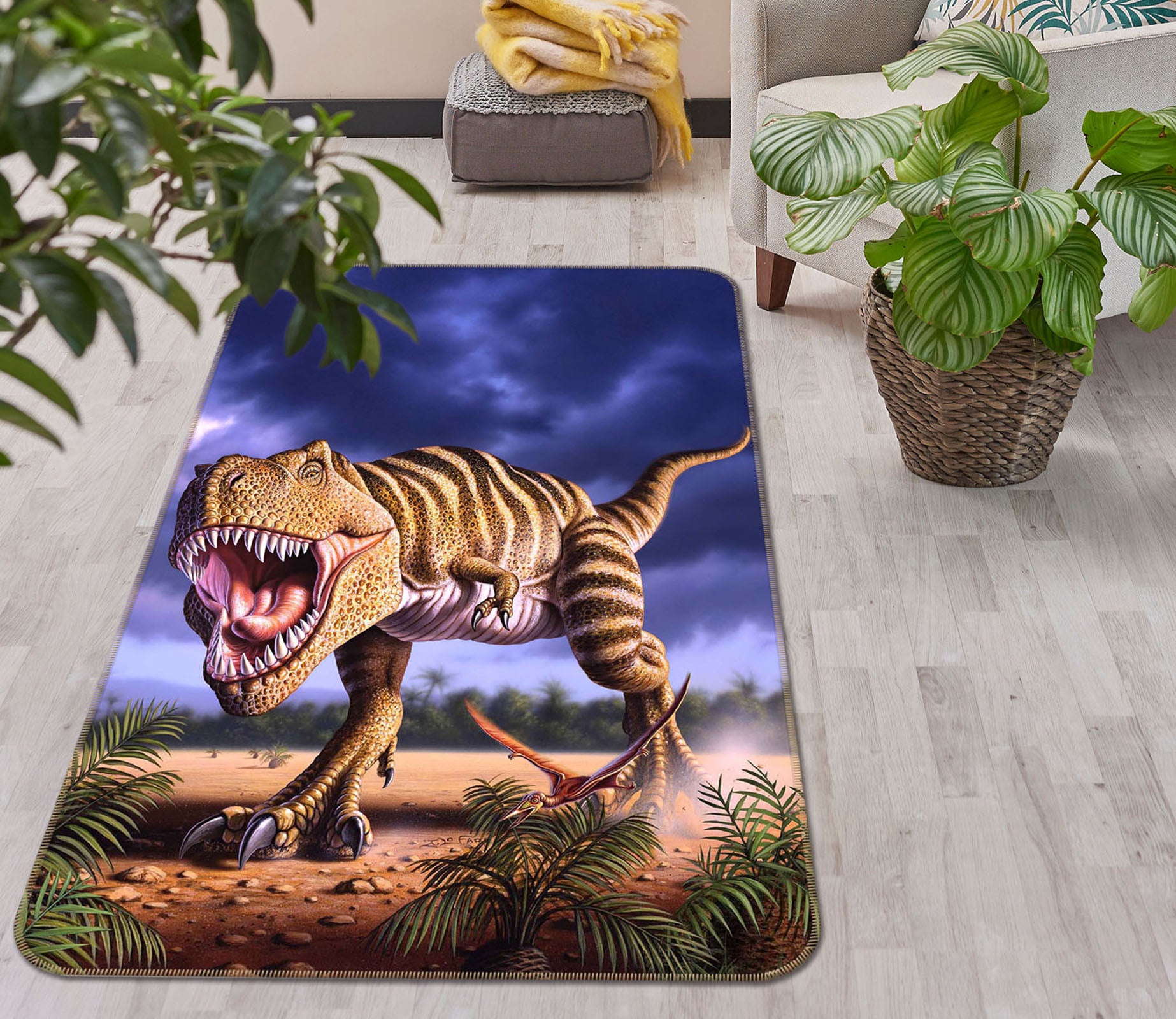3D Dinosaur 83087 Jerry LoFaro Rug Non Slip Rug Mat