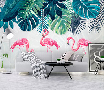 3D Pink Flamingo 1593 Wall Murals Wallpaper AJ Wallpaper 2 