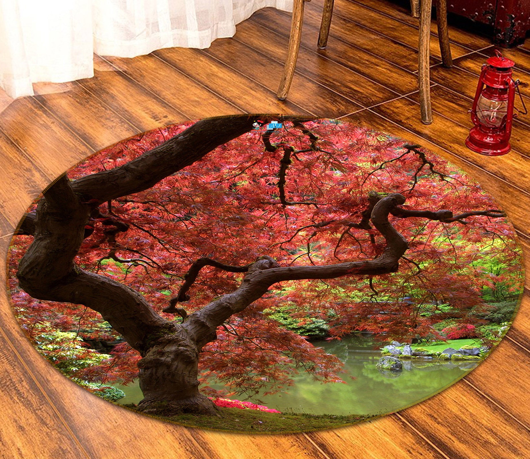 3D Maple 72045 Round Non Slip Rug Mat