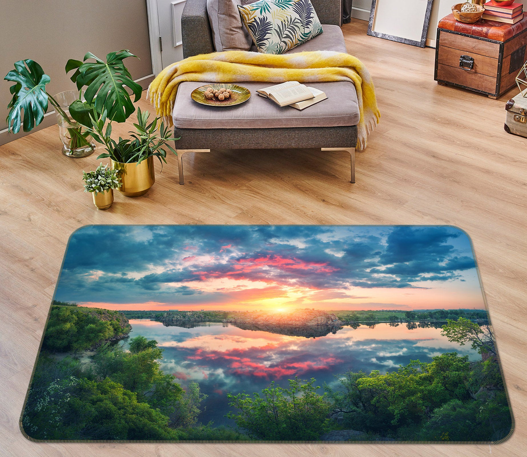 3D Sky Reflection 29144 Non Slip Rug Mat