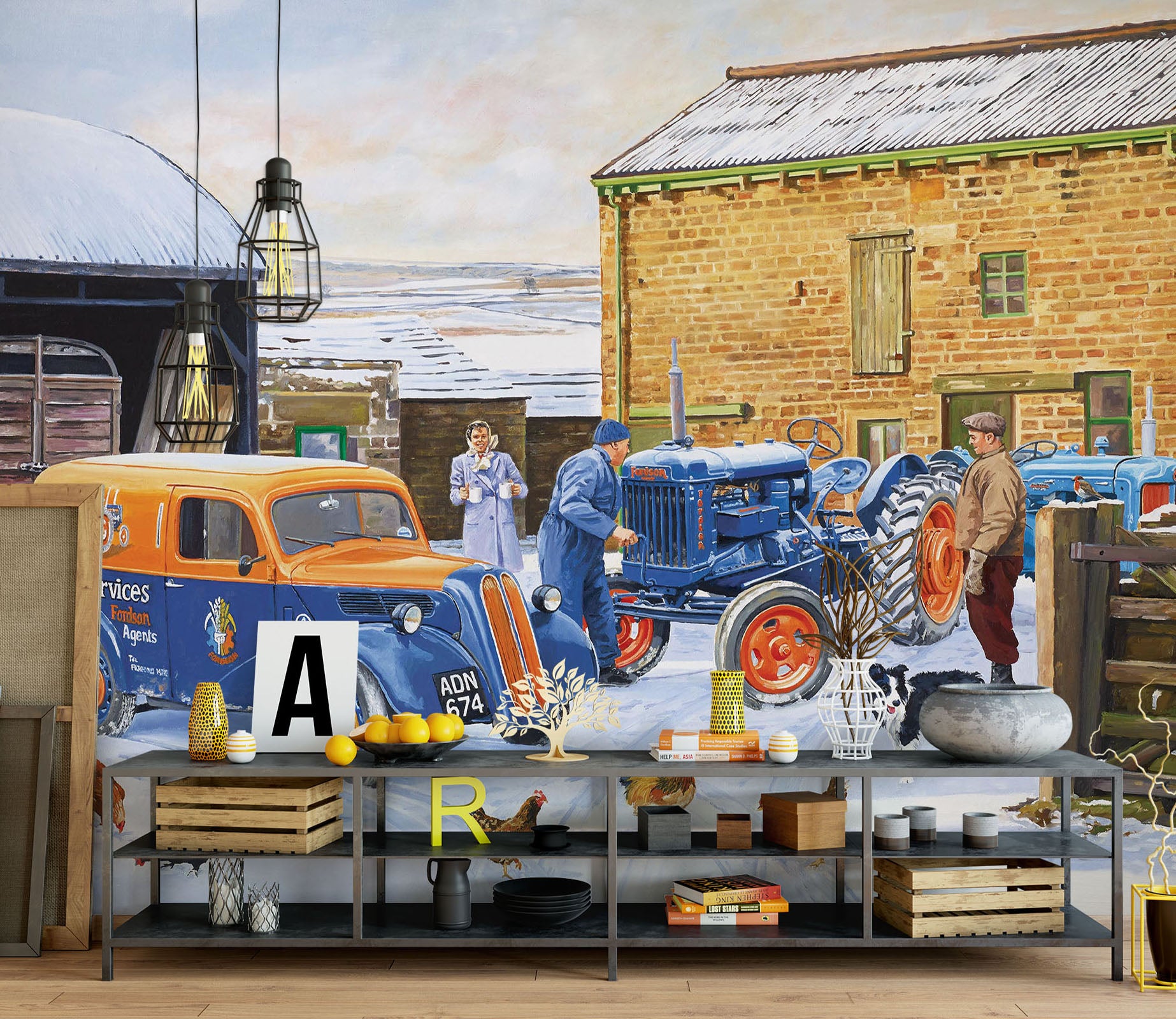 3D Snow Blue Car 8926 Trevor Mitchell Wall Mural Wall Murals