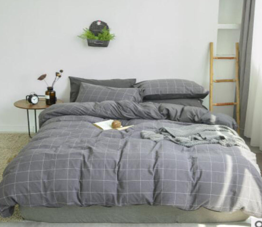 3D Gray Grid 15042 Bed Pillowcases Quilt