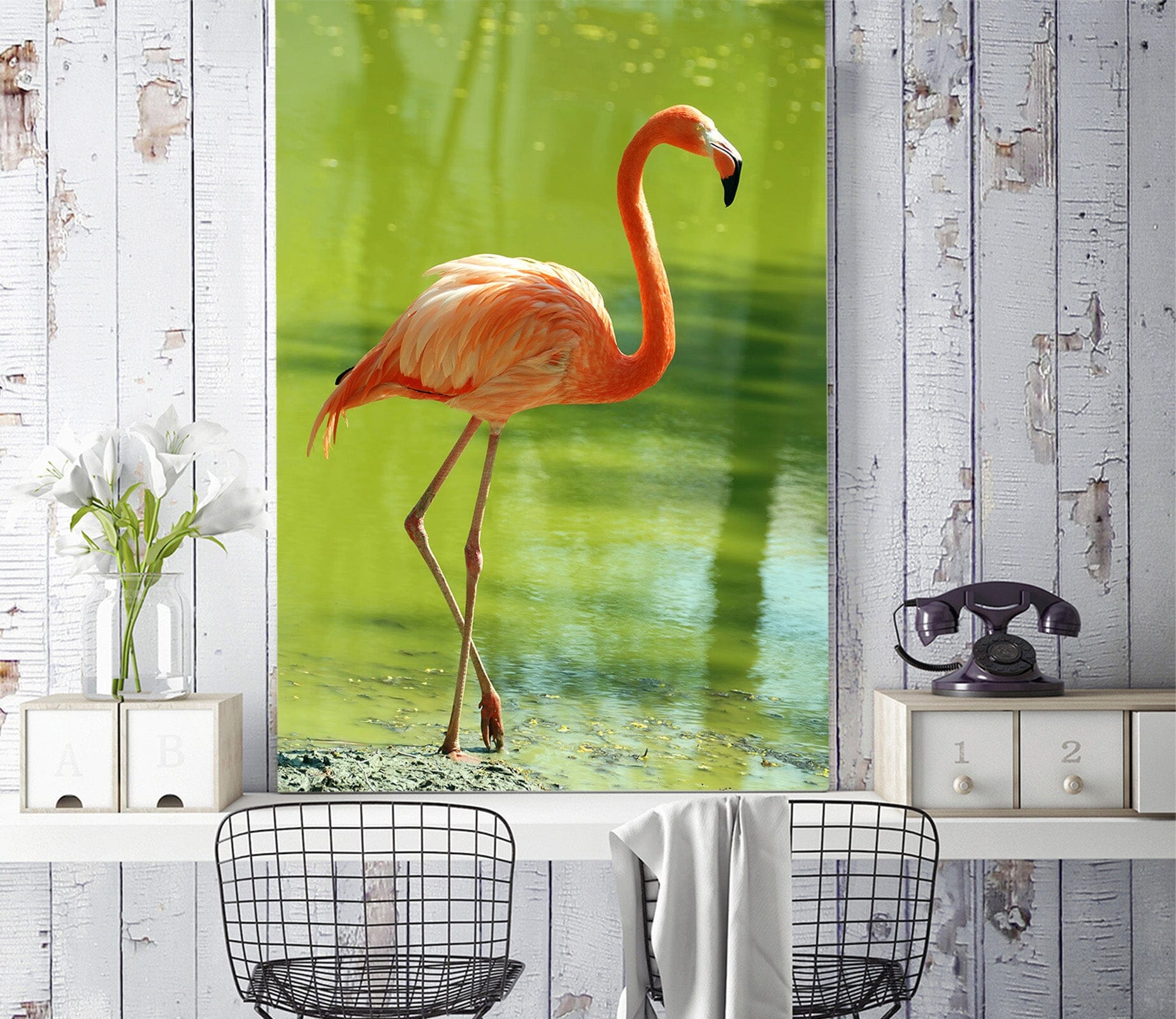 3D Flamingo River 121 Wall Murals Wallpaper AJ Wallpaper 2 