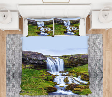 3D Waterfall Meadow 15130 Bed Pillowcases Quilt