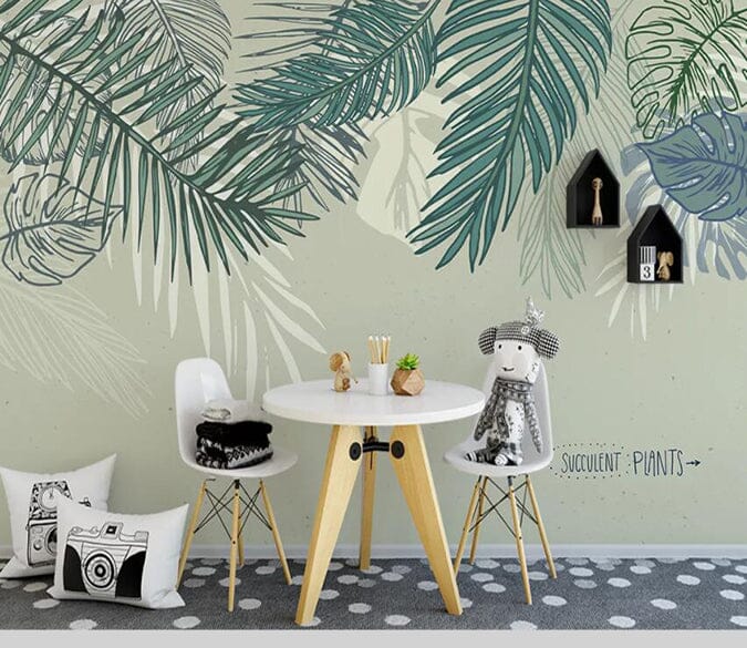 3D Green Leaf 1865 Wall Murals Wallpaper AJ Wallpaper 2 