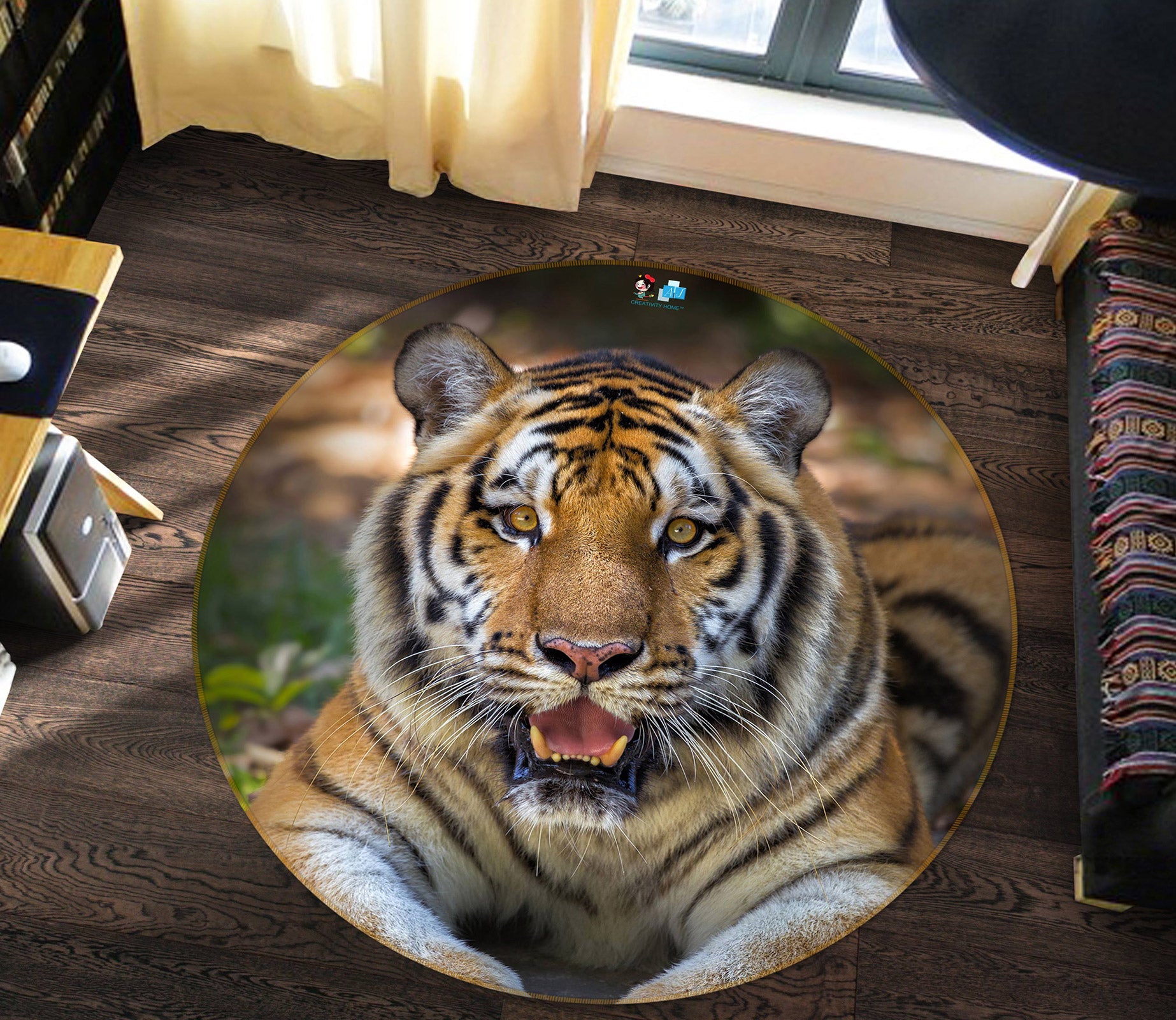 3D Tiger 81233 Round Non Slip Rug Mat