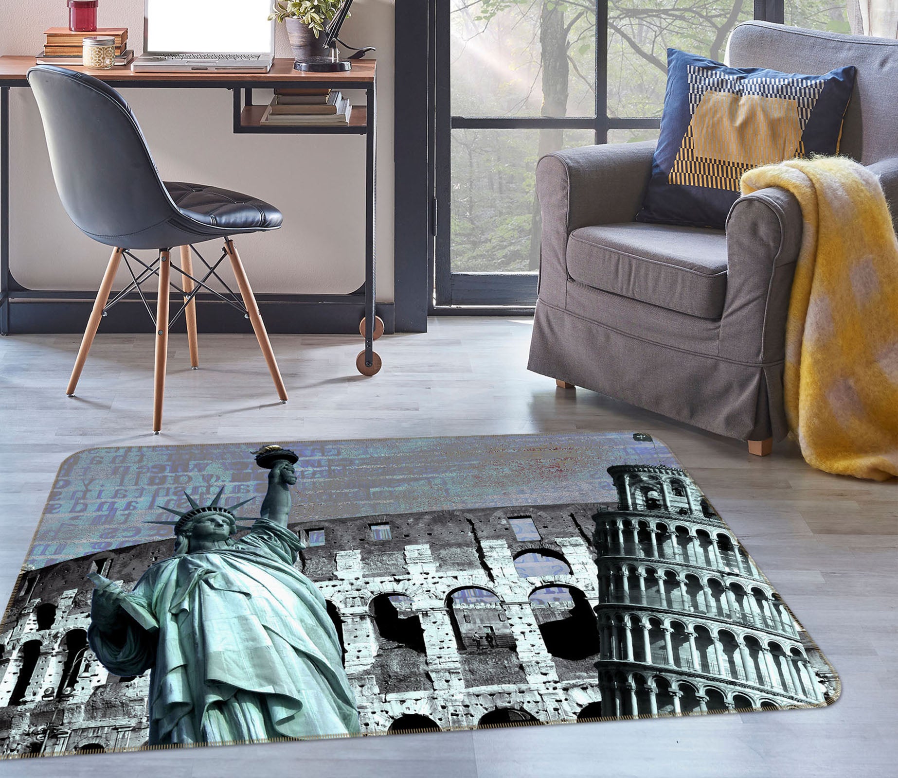 3D Statue Of Liberty 32003 Non Slip Rug Mat