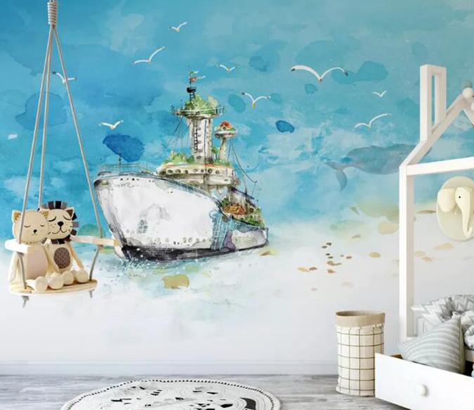 3D Ship Seabird 080 Wall Murals Wallpaper AJ Wallpaper 2 