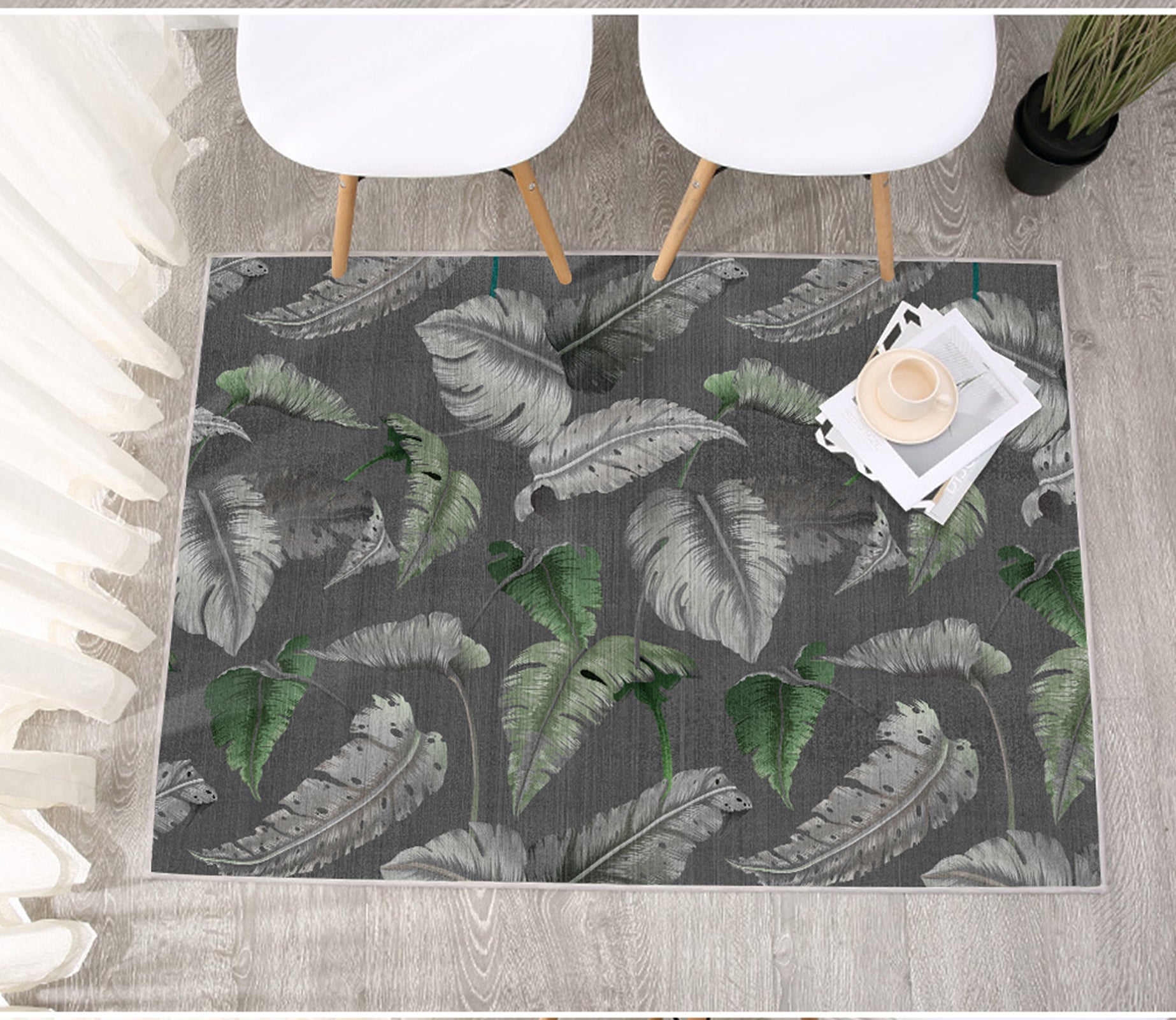 3D Green Leaves WG547 Non Slip Rug Mat Mat AJ Creativity Home 