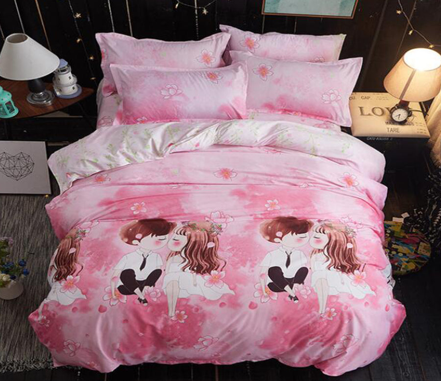 3D Couple Kissing 12176 Bed Pillowcases Quilt