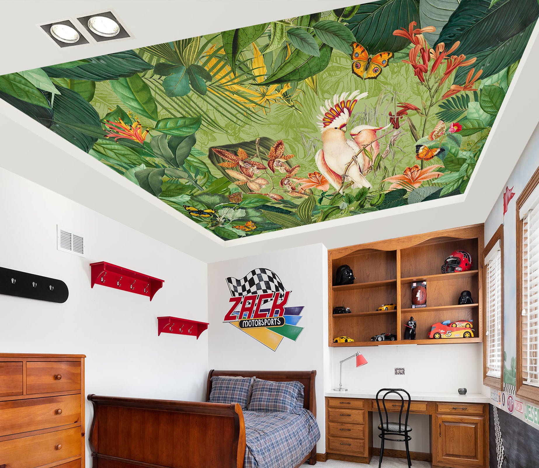 3D Parrot Butterfly 969 Andrea Haase Ceiling Wallpaper Murals