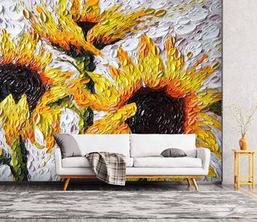 3D Sunflower 1404 Dena Tollefson Wall Mural Wall Murals Wallpaper AJ Wallpaper 2 