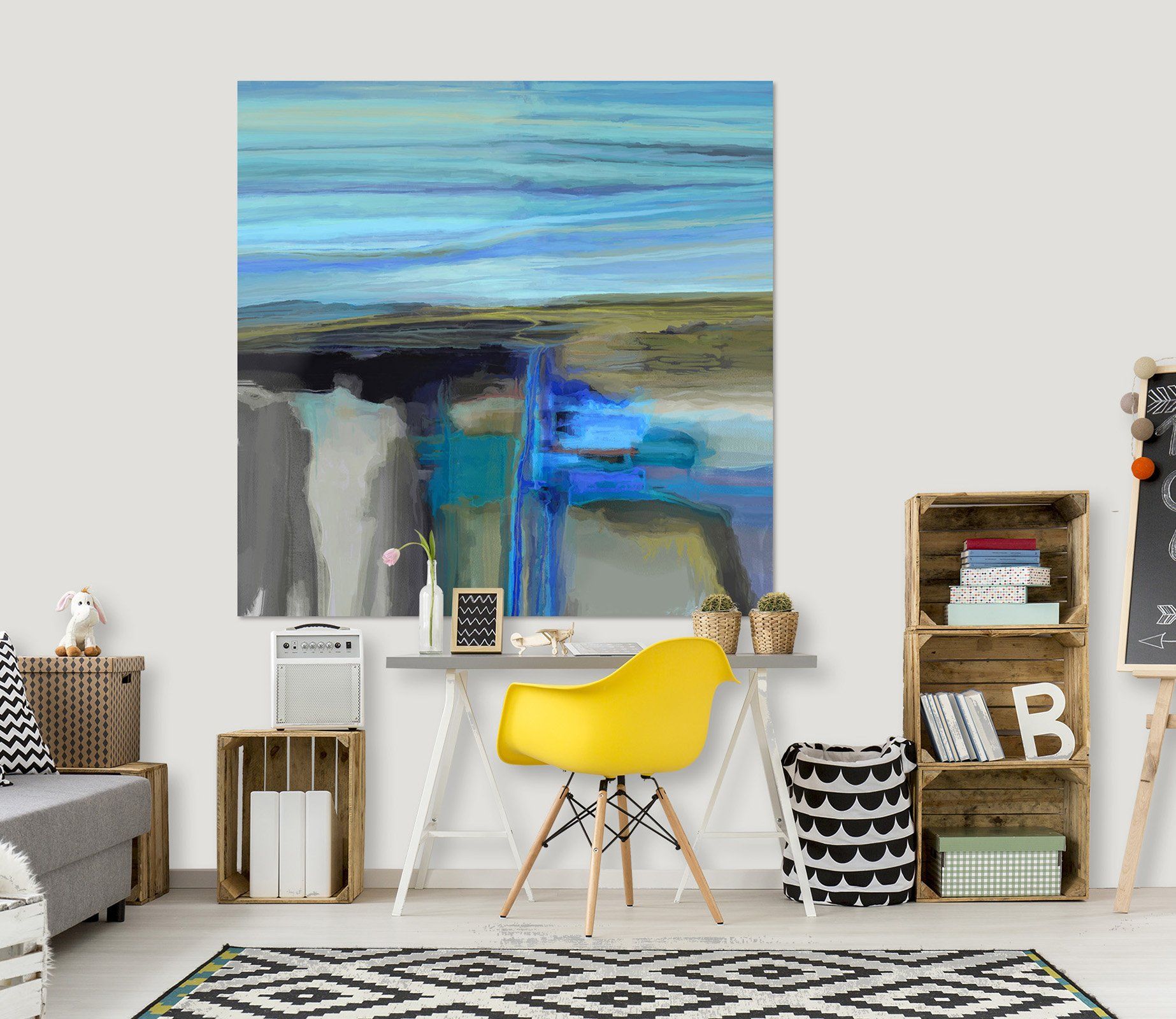 3D Blue Lake 026 Michael Tienhaara Wall Sticker Wallpaper AJ Wallpaper 2 