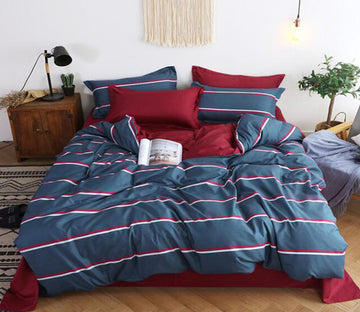 3D Blue And Red Bars 12037 Bed Pillowcases Quilt