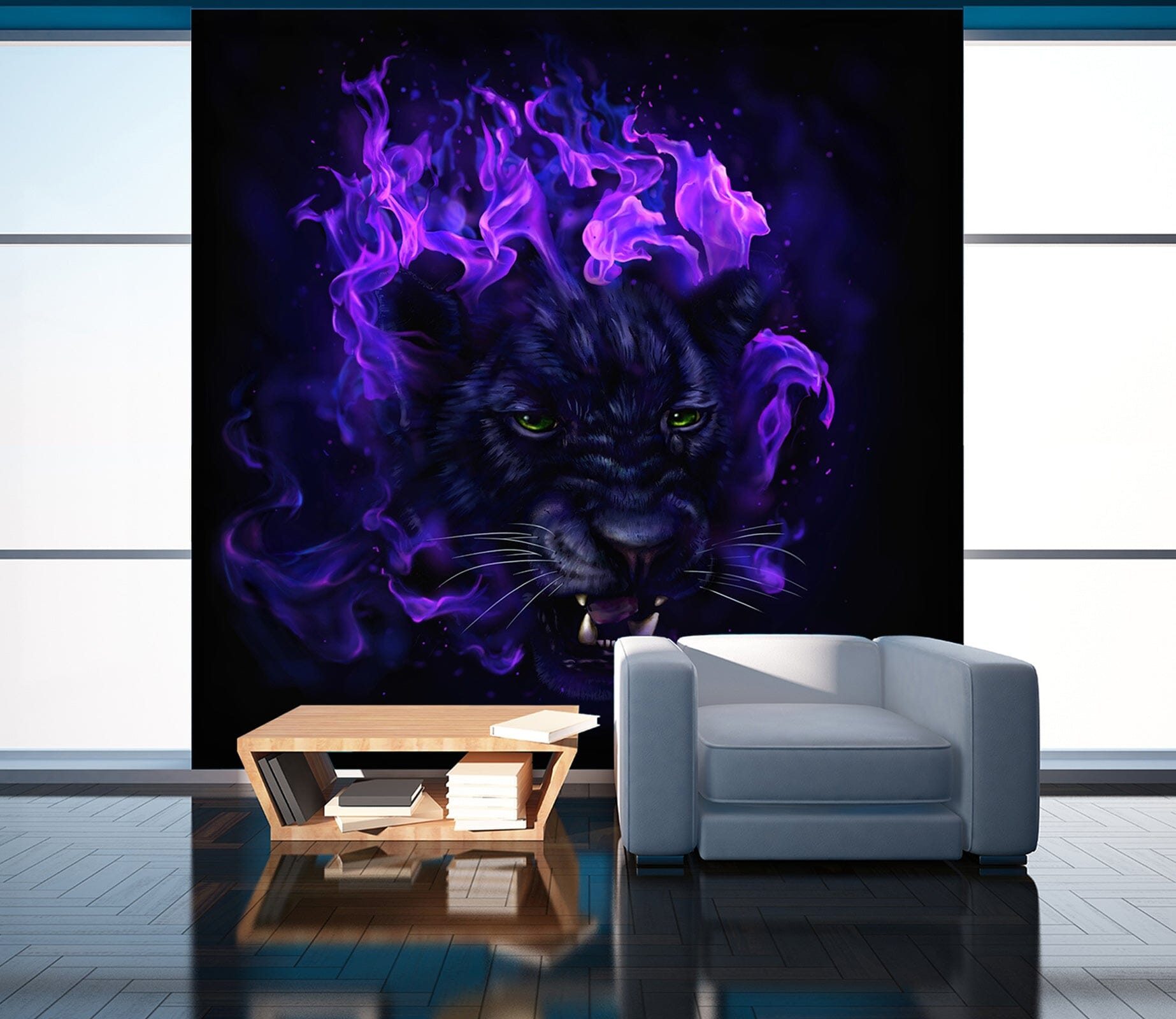 3D Purple Tiger 330 Wall Murals Wallpaper AJ Wallpaper 2 