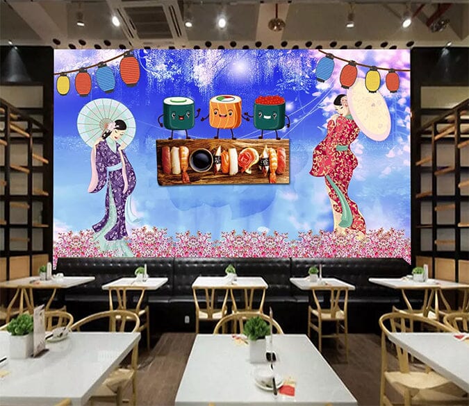 3D Kimono Girl 2531 Wall Murals Wallpaper AJ Wallpaper 2 