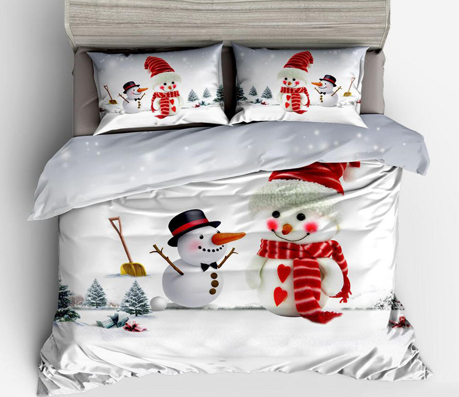 3D Snowman 46072 Christmas Quilt Duvet Cover Xmas Bed Pillowcases